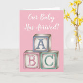 Carte de voeux ABC Baby Blocks (Fleur jaune)
