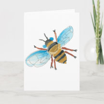 Carte de vœux abeille à l'aquarelle
