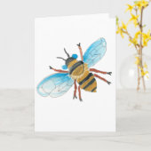 Carte de vœux abeille à l'aquarelle (Fleur jaune)