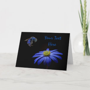 Carte de vœux Abeille Bleue atterrissant sur Margu