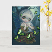 Carte de voeux "Absinthe Butterflies" (Fleur jaune)