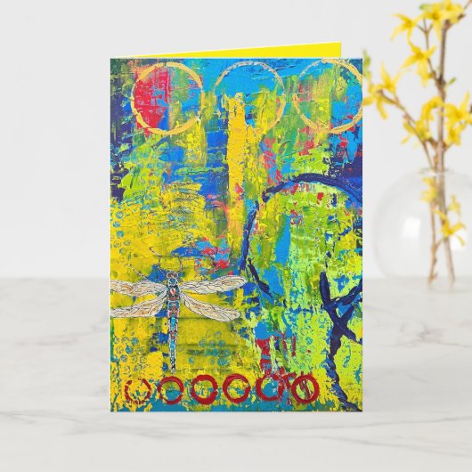 Carte de voeux Abstraite (Fleur jaune)