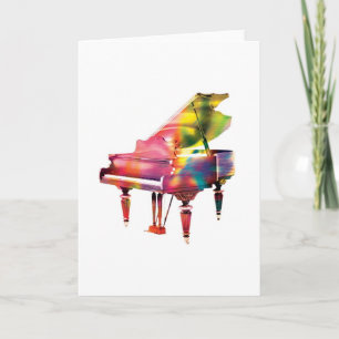Carte de voeux abstraite colorée de piano à queue