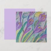 Carte de voeux Abstraite Crocus Flat Spring (Devant / Derrière)