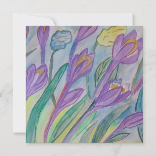 Carte de voeux Abstraite Crocus Flat Spring (Devant)