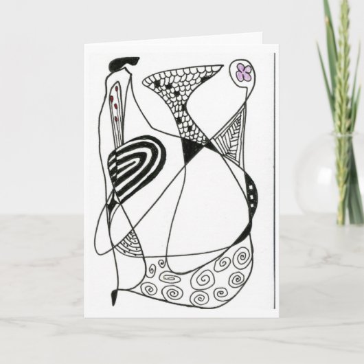 Carte de voeux Abstraite "Dancing Hen" (Devant)