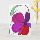 Carte de voeux Abstraite "Fleur dansante" (Fleur jaune)