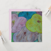 Carte de voeux Abstraite Floral Flat Summer (Devant/Arrière en situation)