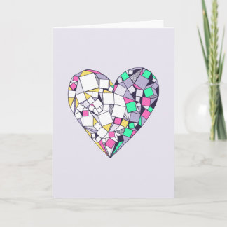 Carte de voeux Abstraite Géométrique Vierge Coeur