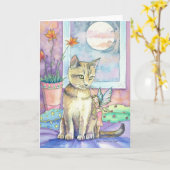 Carte de voeux abyssinienne et féerique (Fleur jaune)