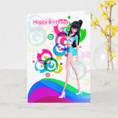 Carte de voeux adolescente à la mode (Fleur jaune)