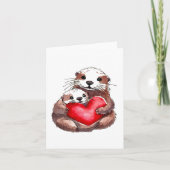 Carte de vœux adorable de loutre (Devant)