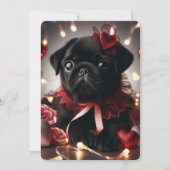 Carte de vœux adorable de Saint-Valentin pour pug (Devant)