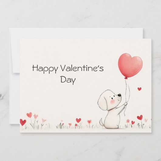 Carte de vœux adorable pour la Saint-Valentin ❤️🎈 (Devant)