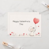 Carte de vœux adorable pour la Saint-Valentin ❤️🎈 (Devant/Arrière en situation)
