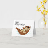 Carte de vœux adorablement incroyable avec loutre (Fleur jaune)