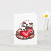 Carte de vœux adorablement loutre