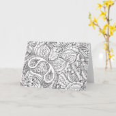 Carte de voeux adulte de papillon de coloration (Fleur jaune)