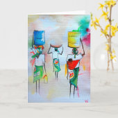 Carte de voeux africaine de style (Fleur jaune)