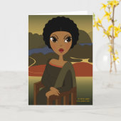 Carte de voeux Afro'na Lisa (Fleur jaune)