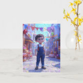 Carte de voeux Ai "Joyeux anniversaire" (Fleur jaune)