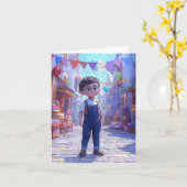 Carte de voeux Ai "Joyeux anniversaire" (Fleur jaune)