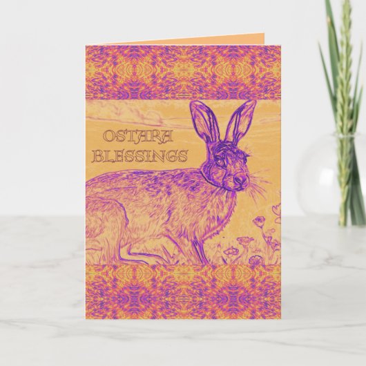 Carte de vœux AI Ostara Lapin (Devant)