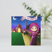 Carte de voeux 'Aïd Moubarak' avec dessin (Debout devant)