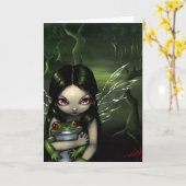 Carte de voeux "Aimer une grenouille" (Fleur jaune)