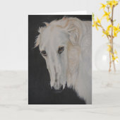 Carte de voeux Alia the Borzoi Dog Art (Fleur jaune)