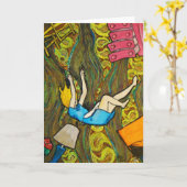Carte de voeux Alice Falling (Fleur jaune)