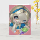 Carte de voeux "Alice's Tea Party" (Fleur jaune)