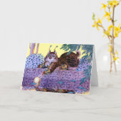 Carte de voeux Alien Kitty (Fleur jaune)