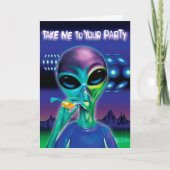 Carte de voeux Alien - message customisé (Devant)