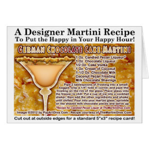 Carte de voeux allemande de recette de Martini de