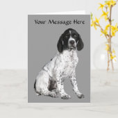 Carte de voeux allemande Pointeur Puppy (Fleur jaune)