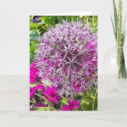 Carte de voeux Allium & Fleurs d'été (Devant)