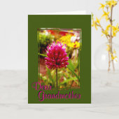 Carte de voeux Allium rose 002 (Fleur jaune)