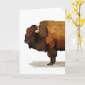 Carte de voeux American Buffalo (Bison) Watercolor (Fleur jaune)