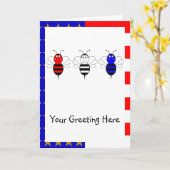 Carte de voeux American Bumble Bees (Fleur jaune)