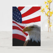 Carte de voeux American Eagle & Waving Flag (Fleur jaune)