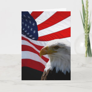 Carte de voeux American Eagle & Waving Flag