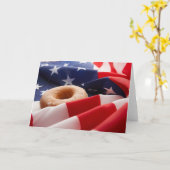 Carte de voeux American Flag & Donut (Fleur jaune)