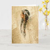 Carte de voeux amérindienne (Fleur jaune)