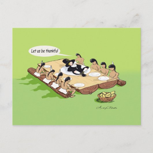 Carte de voeux Amérindienne Thanksgiving (Devant)