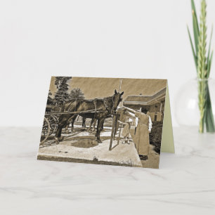 Carte de voeux Amish Family Pet Horse
