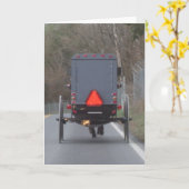 Carte de voeux Amish Horse & Buggy (Fleur jaune)