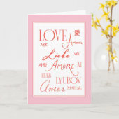 Carte de vœux Amore Langues de l'amour (Fleur jaune)