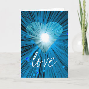 Carte de vœux 'Amour' Cœur Bleu