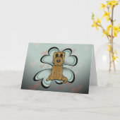 Carte de vœux Amour de chiot (Fleur jaune)